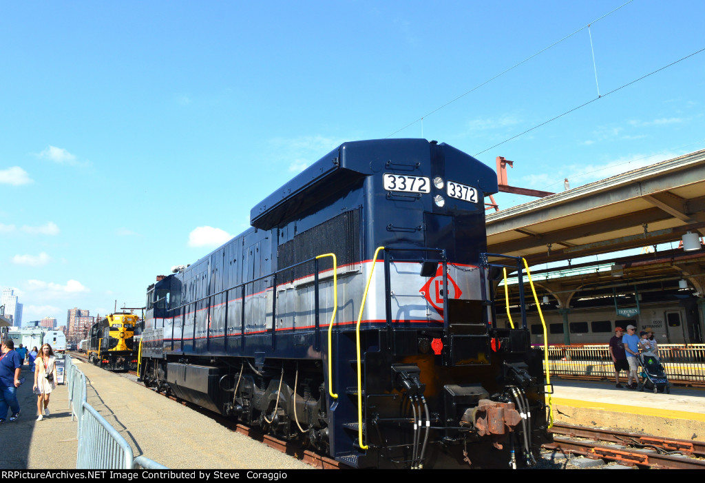 3/4 Long hood to front shot EL 3372 and NJT 4210 Erie Heritage Unit